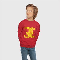 Свитшот хлопковый детский Homer tested, цвет: красный — фото 2