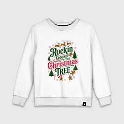 Детский свитшот Новогодняя атмосфера rockin around the christmas t