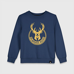 Свитшот хлопковый детский NBA Milwaukee Bucks, цвет: тёмно-синий
