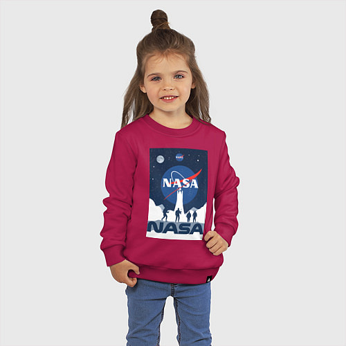 Детский свитшот NASA открытия / Маджента – фото 3