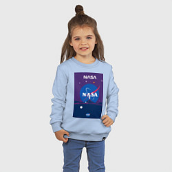 Свитшот хлопковый детский NASA фиолетовый плакат, цвет: мягкое небо — фото 2