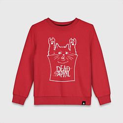Свитшот хлопковый детский Dead by April - cat rock, цвет: красный