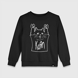Свитшот хлопковый детский KoЯn - cat rock, цвет: черный