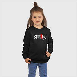 Свитшот хлопковый детский Skrillex - logo, цвет: черный — фото 2
