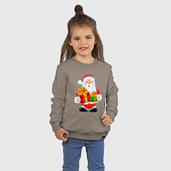 Свитшот хлопковый детский Дед Мороз принёс подарки, цвет: утренний латте — фото 2