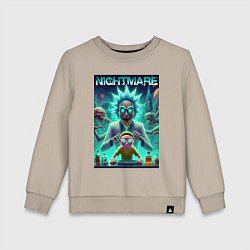 Свитшот хлопковый детский Morty Smiths nightmare - neon glow, цвет: миндальный