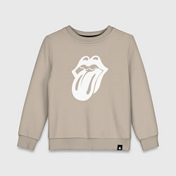 Свитшот хлопковый детский Rolling Stones - white logo, цвет: миндальный