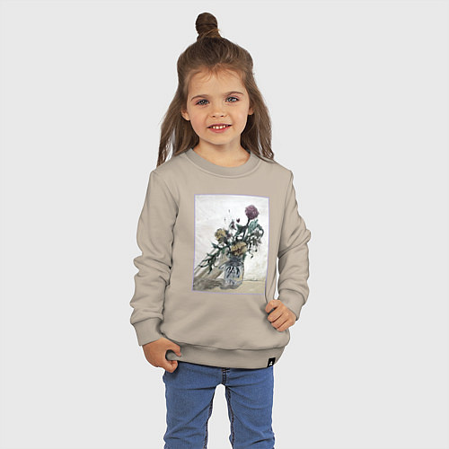 Детский свитшот Цветы Хёнджина / Миндальный – фото 3