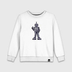 Свитшот хлопковый детский Винтажный серый робот, цвет: белый
