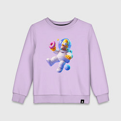 Свитшот хлопковый детский Гомер Симпсон в открытом космосе, цвет: лаванда