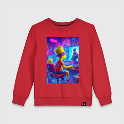 Свитшот хлопковый детский Барт и Мэгги выбирают персонажа, цвет: красный