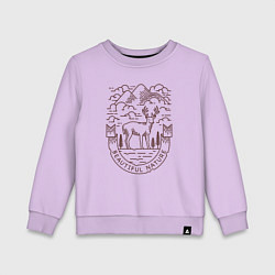 Свитшот хлопковый детский Дикий и свободный олень, цвет: лаванда