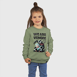 Свитшот хлопковый детский Rick and slime - we are Venom, цвет: авокадо — фото 2