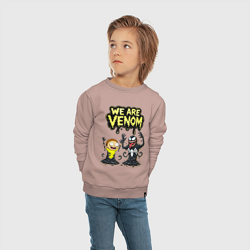 Детский свитшот We are Venom - meme / Пыльно-розовый – фото 4