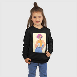 Свитшот хлопковый детский Капучино вайб, цвет: черный — фото 2