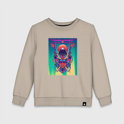 Свитшот хлопковый детский Демон самурай, цвет: миндальный