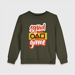 Свитшот хлопковый детский Squid game style, цвет: хаки