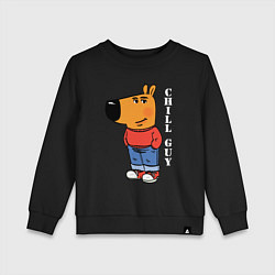 Свитшот хлопковый детский Chill guy, цвет: черный