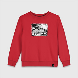 Свитшот хлопковый детский Туры на природе, цвет: красный
