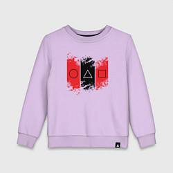 Свитшот хлопковый детский Squid game logos, цвет: лаванда