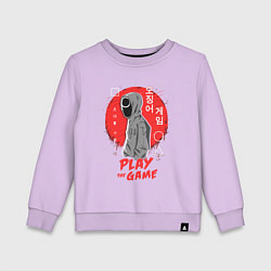 Свитшот хлопковый детский Play the game, цвет: лаванда