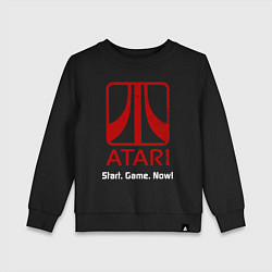 Свитшот хлопковый детский Atari logo - start game now, цвет: черный