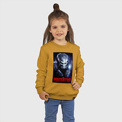 Свитшот хлопковый детский Predator in the helmet, цвет: горчичный — фото 2