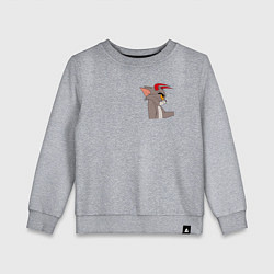 Свитшот хлопковый детский Том демон кот, цвет: меланж