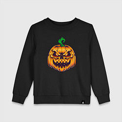 Свитшот хлопковый детский Halloween pumpkin, цвет: черный