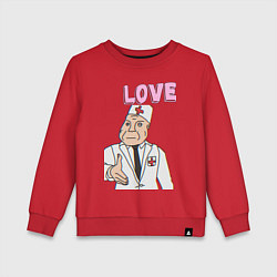 Свитшот хлопковый детский Дурка день влюбленных мем, цвет: красный