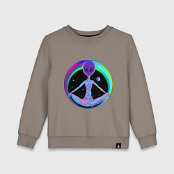 Свитшот хлопковый детский Alien Peace, цвет: утренний латте