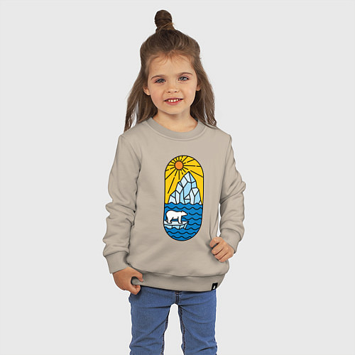 Детский свитшот Мишка на льдине / Миндальный – фото 3