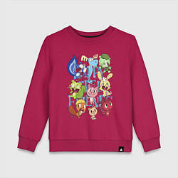 Свитшот хлопковый детский Счастливые лесные друзья, цвет: маджента