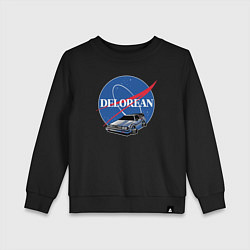 Свитшот хлопковый детский Space delorean, цвет: черный
