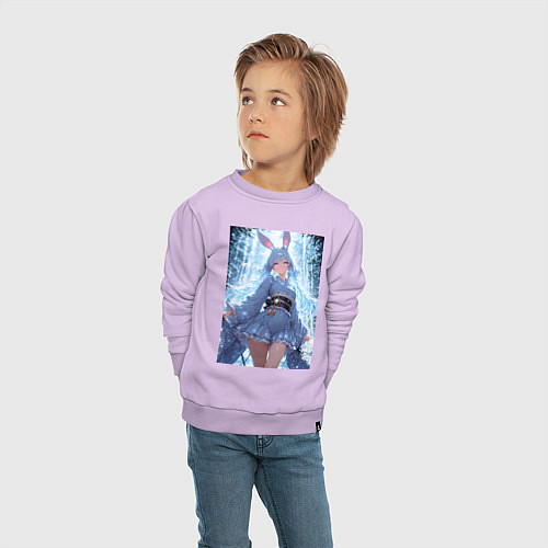 Детский свитшот Зайка в гармонии с природой / Лаванда – фото 4