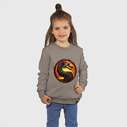 Свитшот хлопковый детский Mortal kombat dragon logo, цвет: утренний латте — фото 2