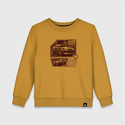 Свитшот хлопковый детский Автомобили для стритрейсинга, цвет: горчичный