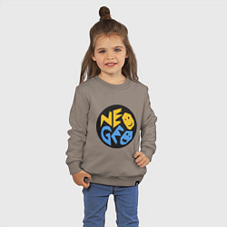 Свитшот хлопковый детский Neo geo logo, цвет: утренний латте — фото 2