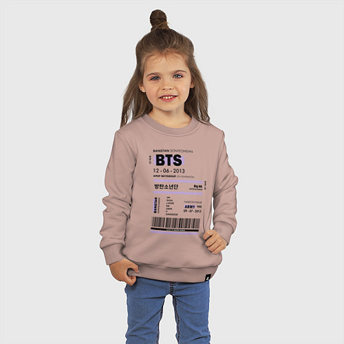 Детский свитшот Bts ticket / Пыльно-розовый – фото 3