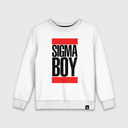 Свитшот хлопковый детский Sigma boy, цвет: белый