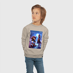 Свитшот хлопковый детский Shadow and Shadow-Maria, цвет: миндальный — фото 2