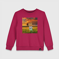 Свитшот хлопковый детский Чисто чилловый парень, цвет: маджента