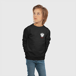 Свитшот хлопковый детский Моя земля - мои правила с гербом, цвет: черный — фото 2