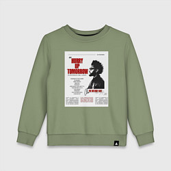 Свитшот хлопковый детский The weeknd постер, цвет: авокадо
