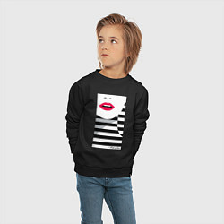 Свитшот хлопковый детский Поп -арт морячка, цвет: черный — фото 2