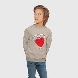 Свитшот хлопковый детский Love hands, цвет: миндальный — фото 2