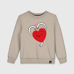 Свитшот хлопковый детский Love hands, цвет: миндальный