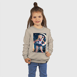 Свитшот хлопковый детский Марин Китагава косплей Сейлор Мун, цвет: миндальный — фото 2