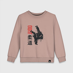 Свитшот хлопковый детский Дзюдо, цвет: пыльно-розовый