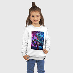 Свитшот хлопковый детский Крутой волчара - киберспорт, цвет: белый — фото 2